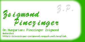 zsigmond pinczinger business card